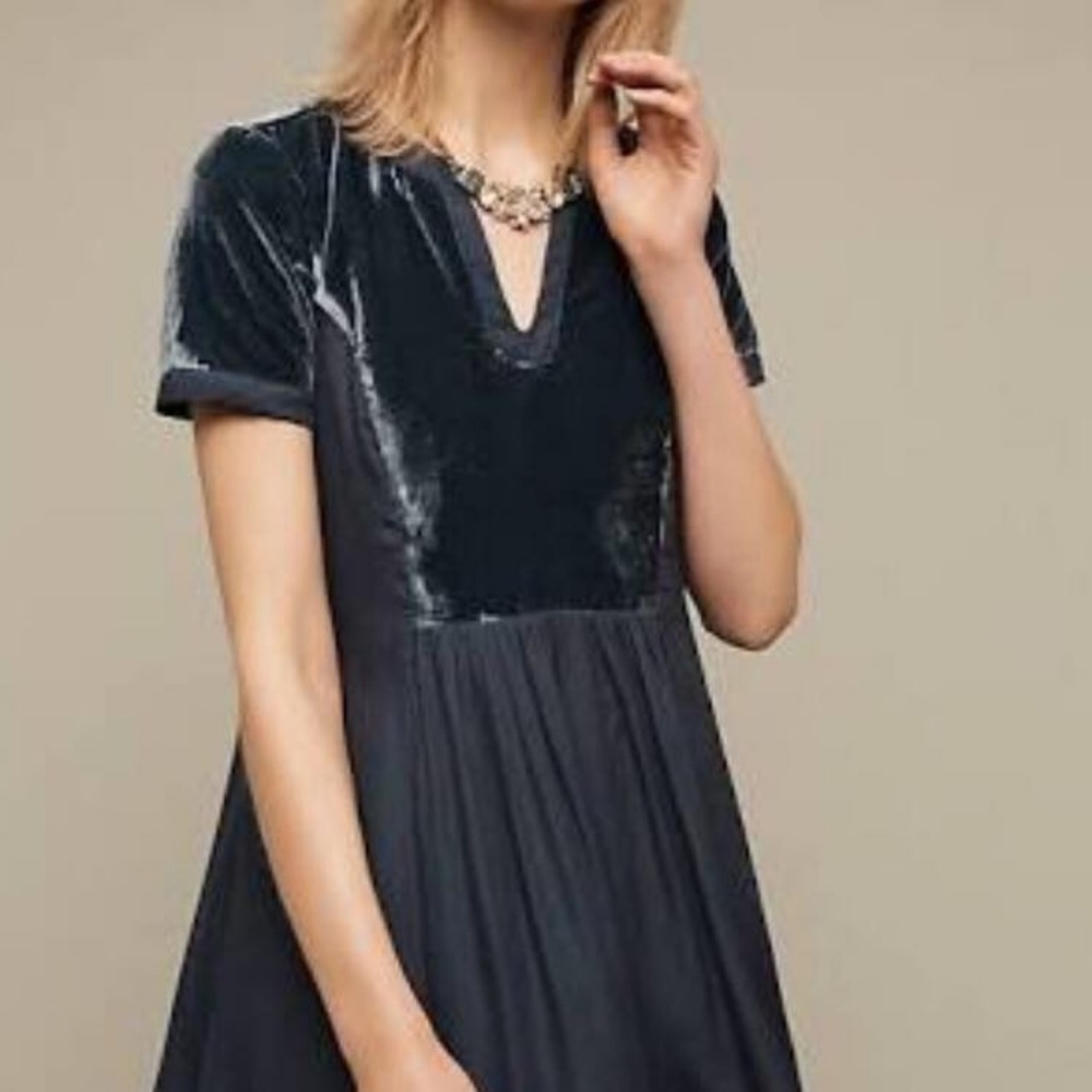 Anthropologie Maeve Ingrid velvet tunic dress